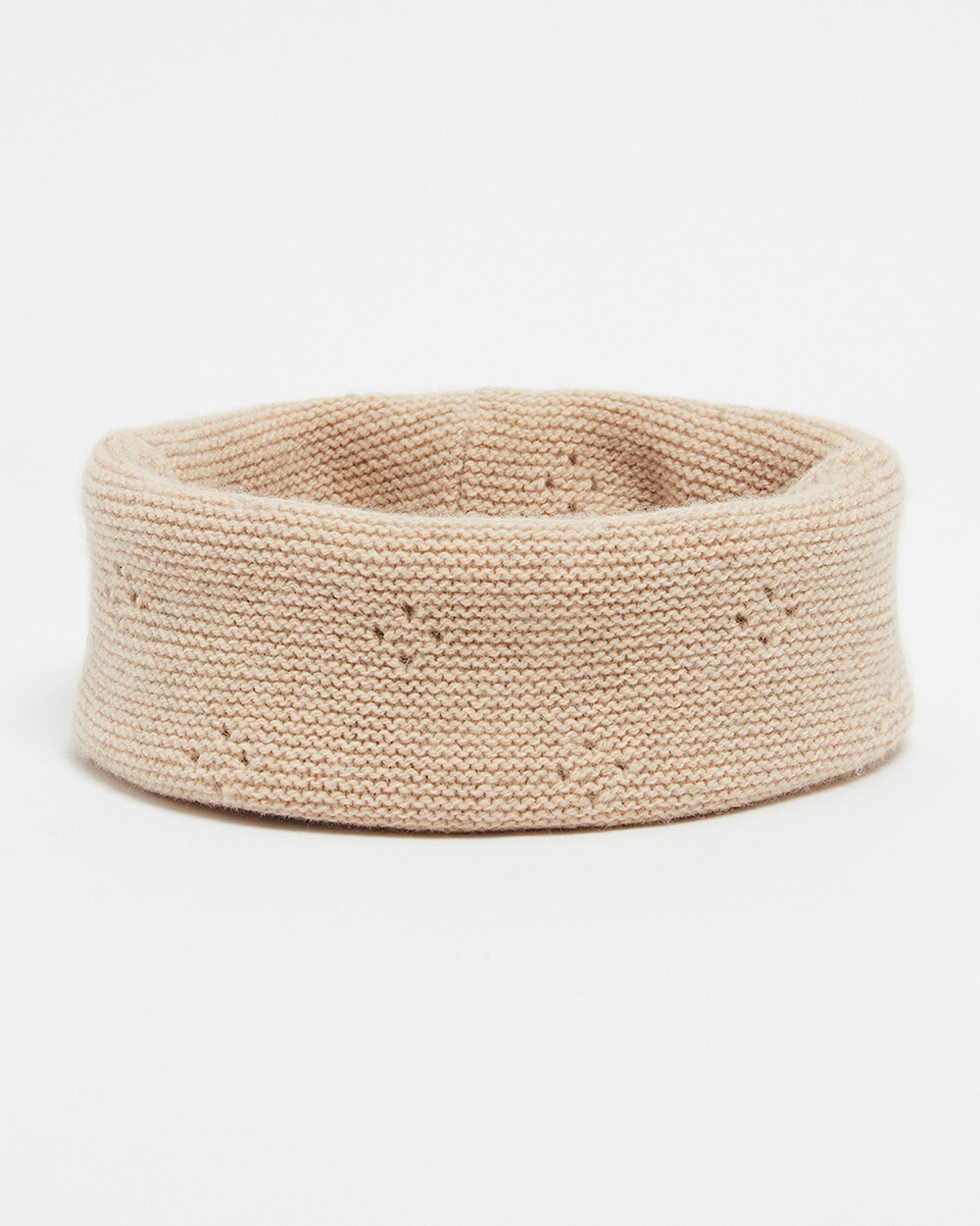 Openwork knit snood Heather beige color  Natalys