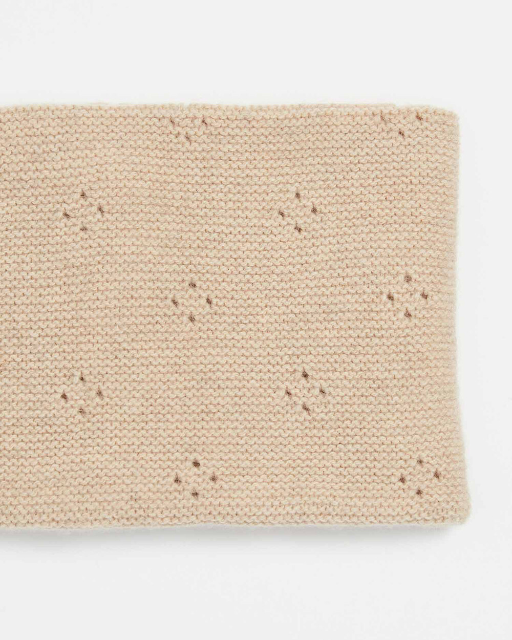 Openwork knit snood Heather beige color  Natalys