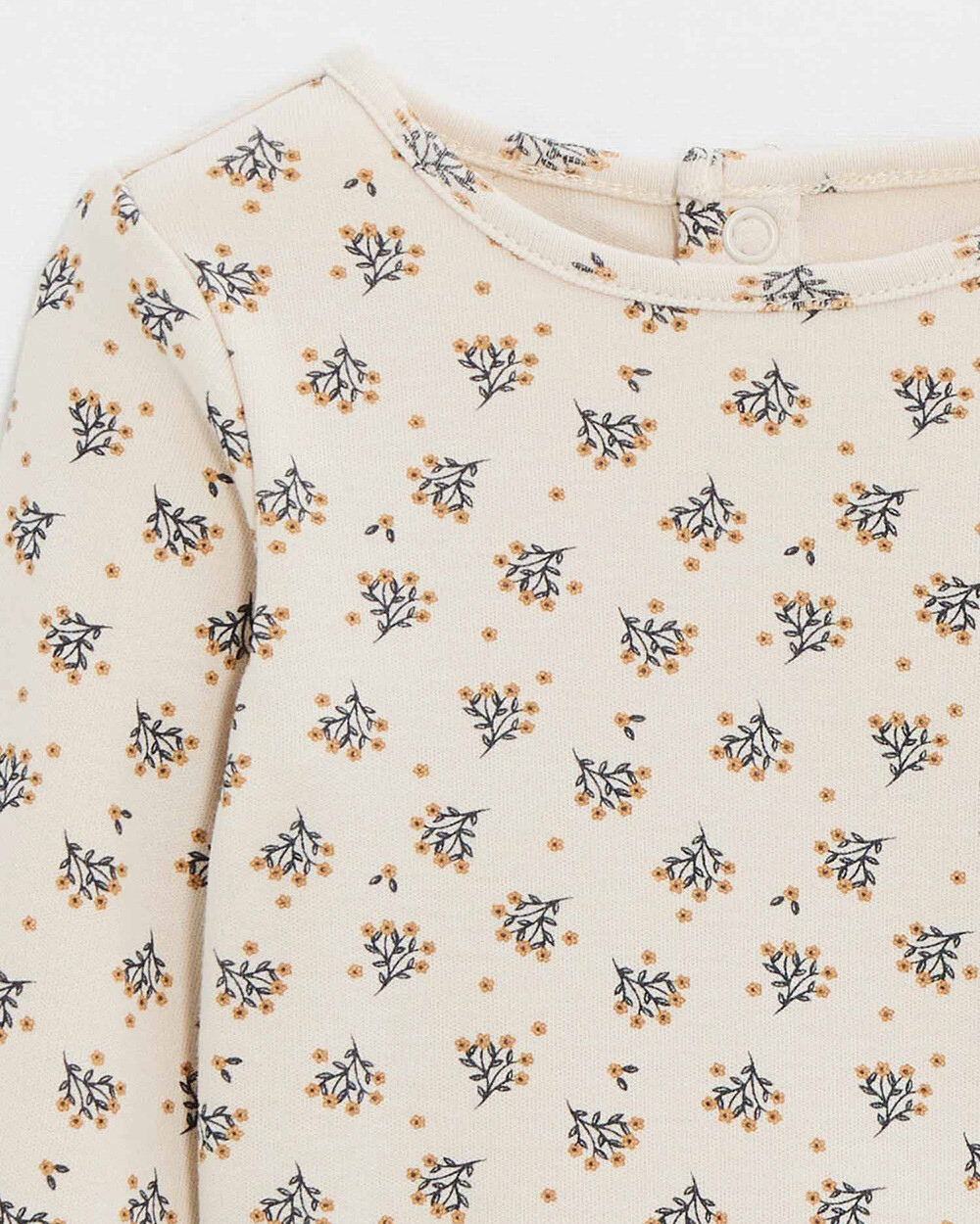 Printed long-sleeved bodysuit Gold button print  Natalys