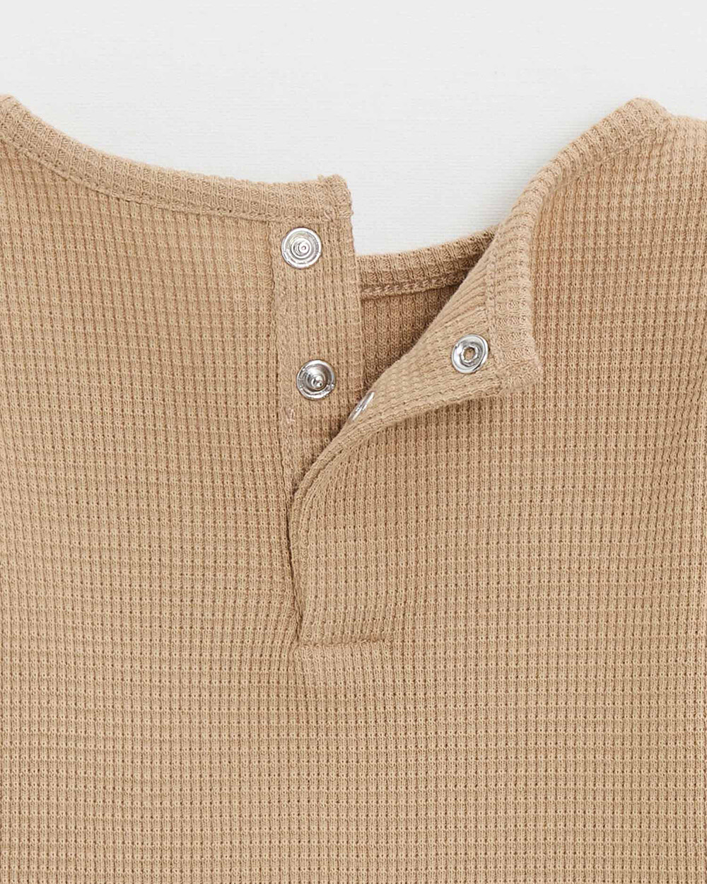 Embroidered long-sleeved bodysuit Caramel color  Natalys