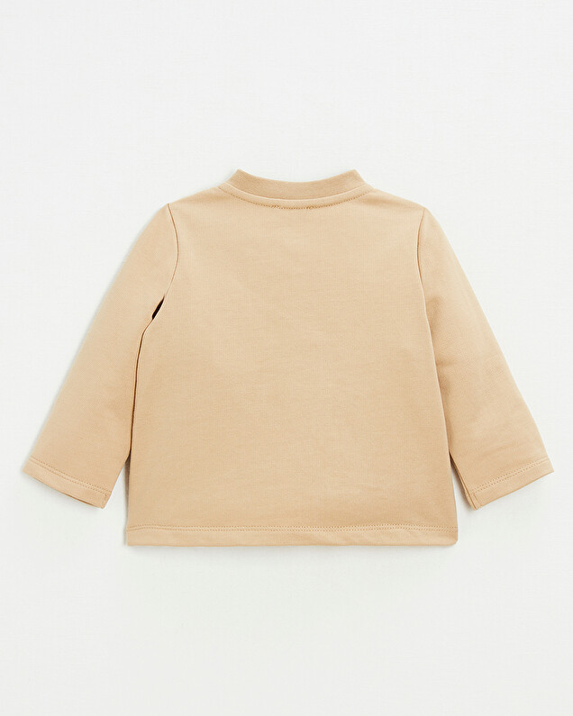 Embroidered fleece vest Camel color  Natalys