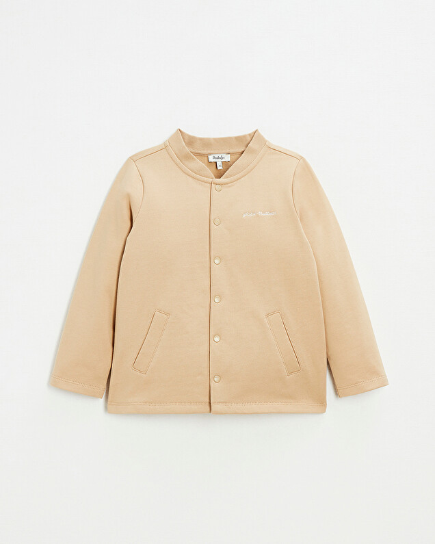 Embroidered fleece vest Camel color  Natalys