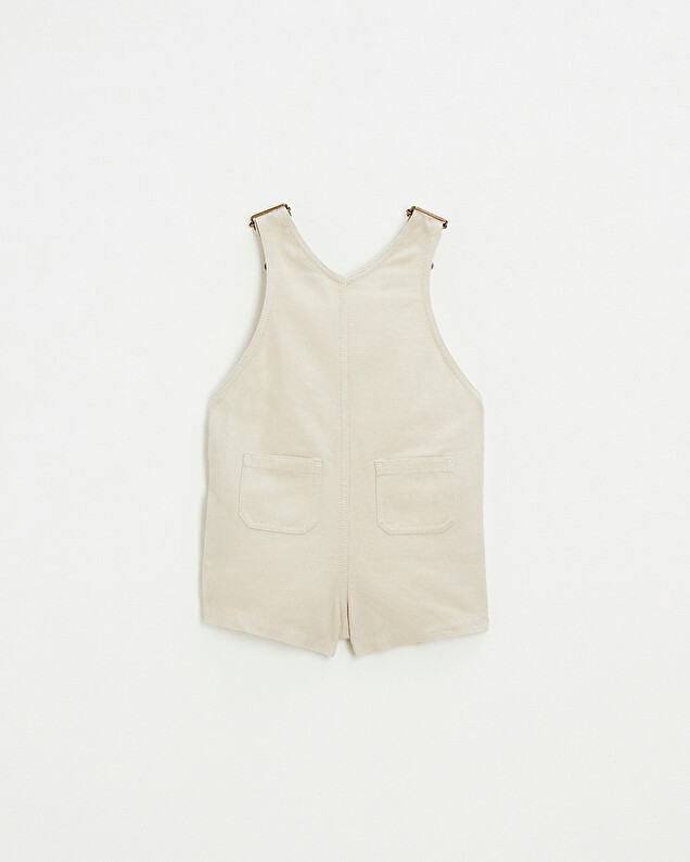 Short canvas overalls Beige color  Natalys