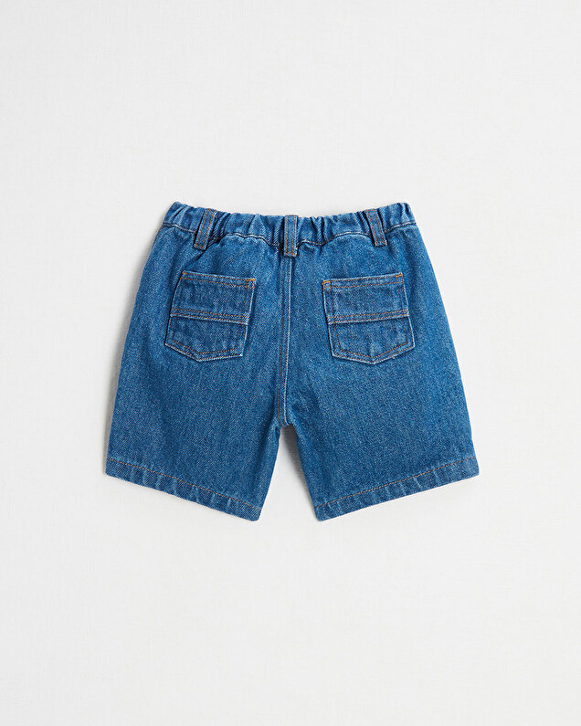 Raw denim Bermuda shorts Dark blue color  Natalys
