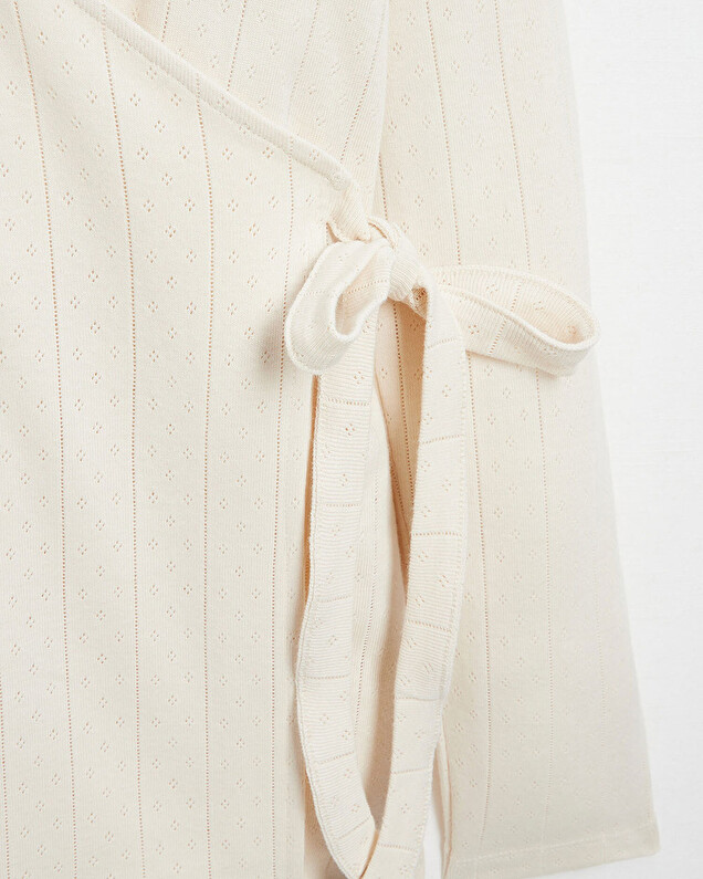 Cotton wrap cardigan Ecru color  Natalys