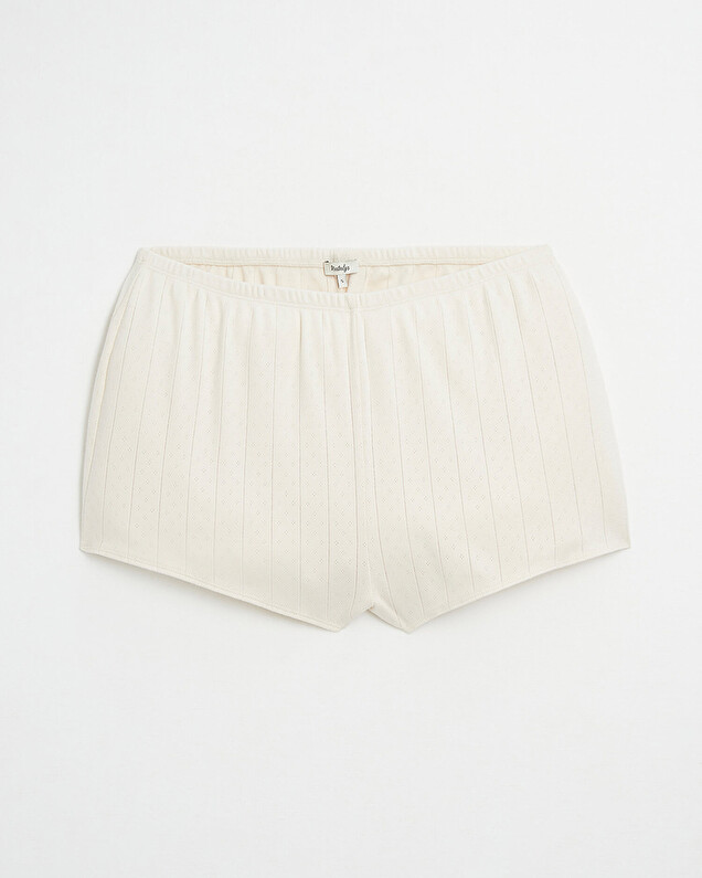 Fancy ribbed shorts Ecru color  Natalys