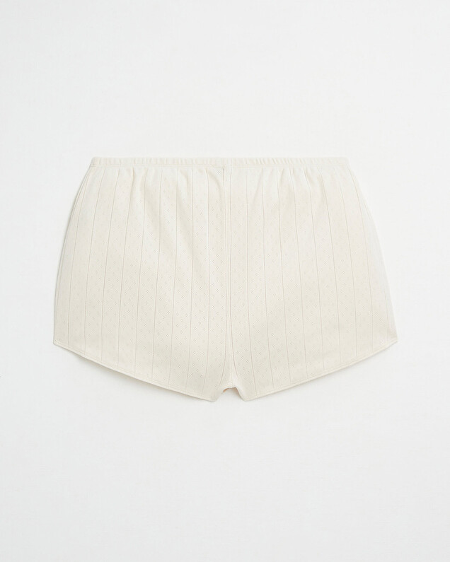 Fancy ribbed shorts Ecru color  Natalys