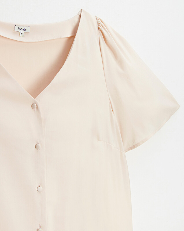 Short sleeve blouse Pale pink color  Natalys