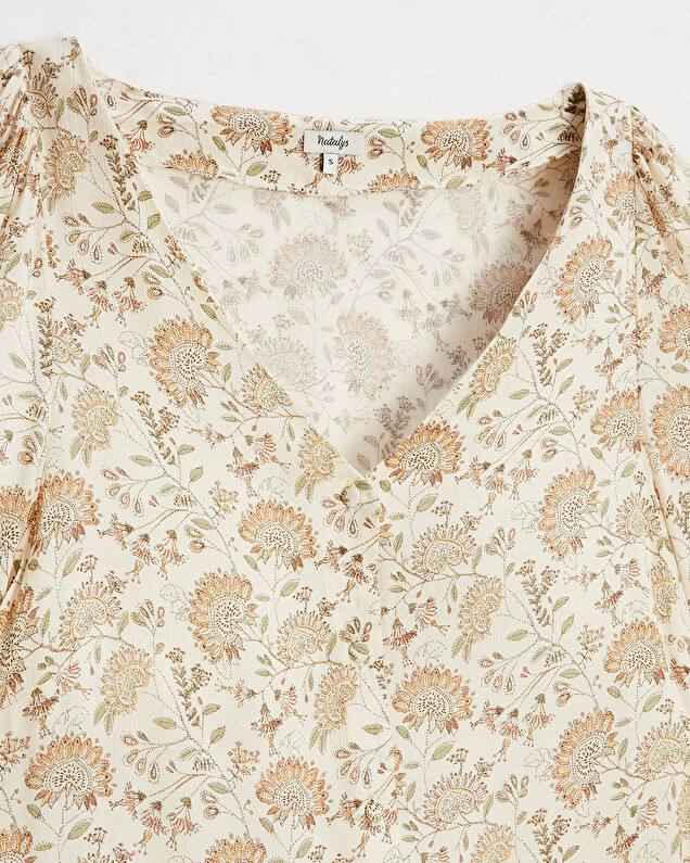 Crepe blouses Indian flower print  Natalys