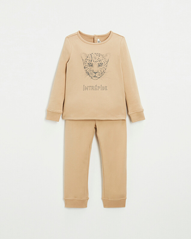 2-piece cotton pajamas Camel color  Natalys