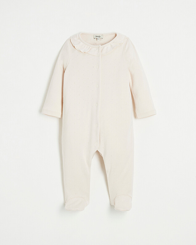 Openwork cotton sleepsuit Light pink color  Natalys