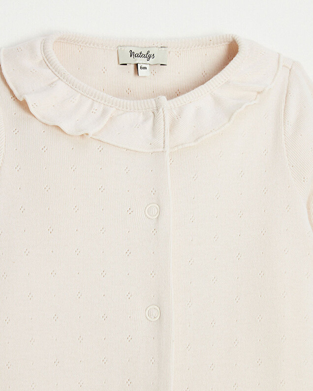 Openwork cotton sleepsuit Light pink color  Natalys