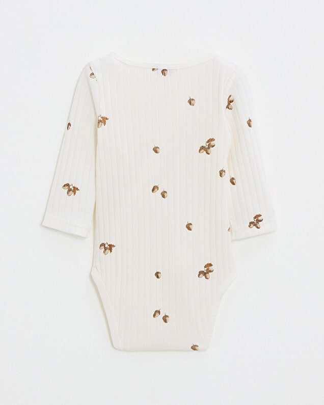 Long-sleeved crossover bodysuit Autumn print  Natalys