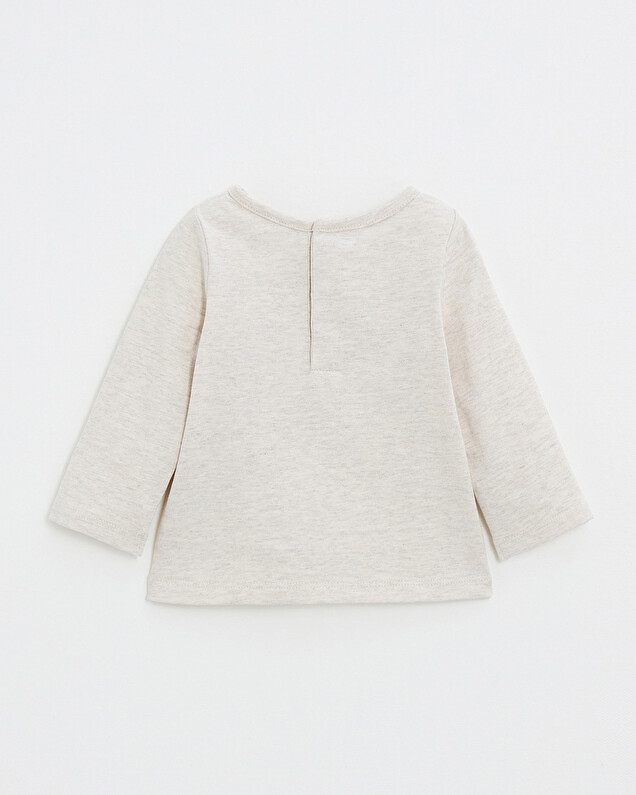 Animated long-sleeved t-shirt Heather beige color  Natalys
