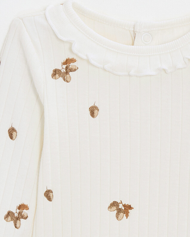 Printed long-sleeved bodysuit Autumn print  Natalys