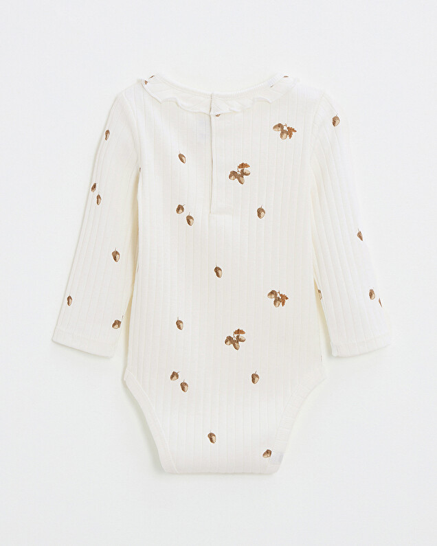 Printed long-sleeved bodysuit Autumn print  Natalys