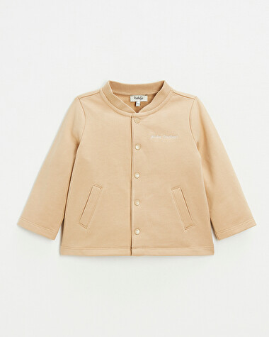 Embroidered fleece vest Camel color  Natalys