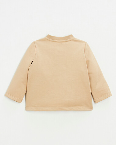 Embroidered fleece vest Camel color  Natalys