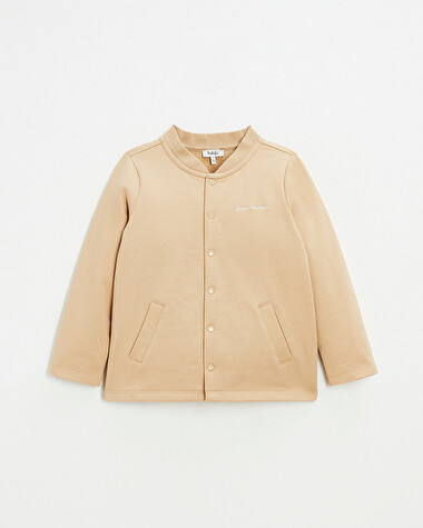 Embroidered fleece vest Camel color  Natalys