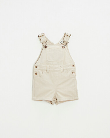 Short canvas overalls Beige color  Natalys
