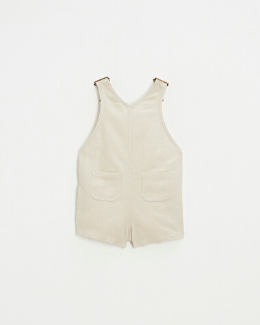 Short canvas overalls Beige color  Natalys