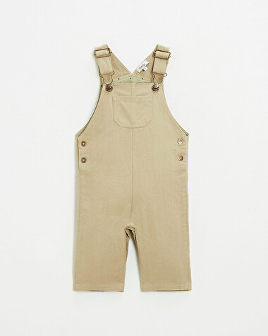 Cotton canvas overalls Light khaki color  Natalys