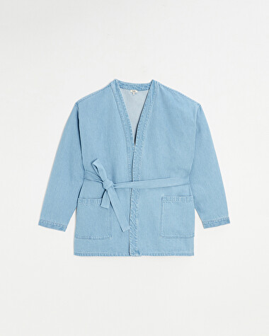 Denim kimono jacket Light blue color  Natalys