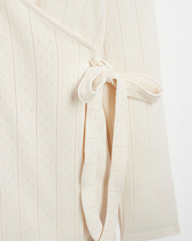 Cotton wrap cardigan Ecru color  Natalys