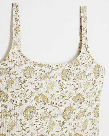 UV protection swimsuit Flower print  Cache coeur