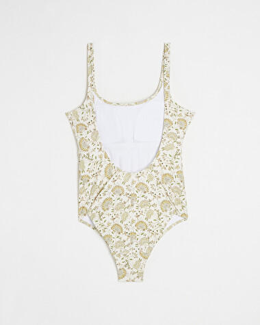 UV protection swimsuit Flower print  Cache coeur