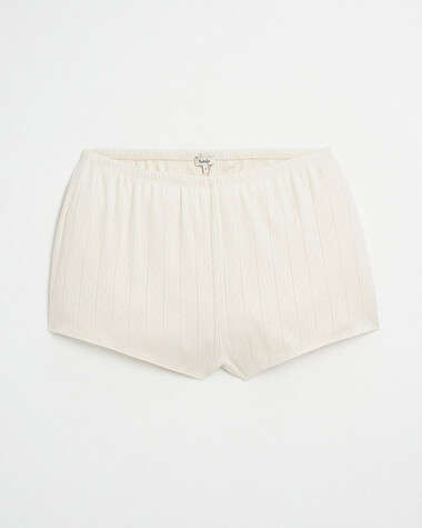 Fancy ribbed shorts Ecru color  Natalys