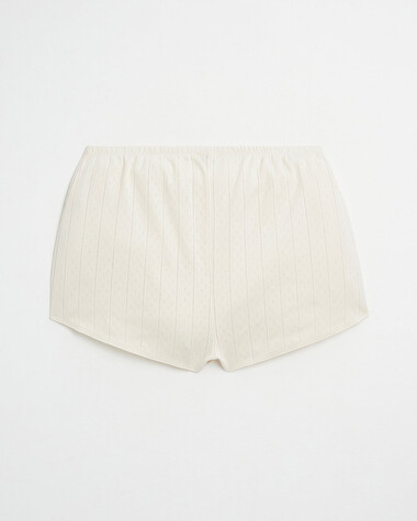 Fancy ribbed shorts Ecru color  Natalys