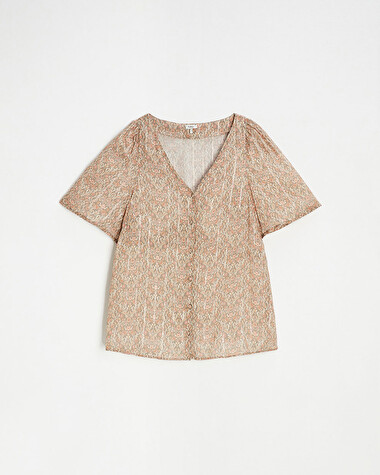 Short sleeve blouse Flower print  Natalys