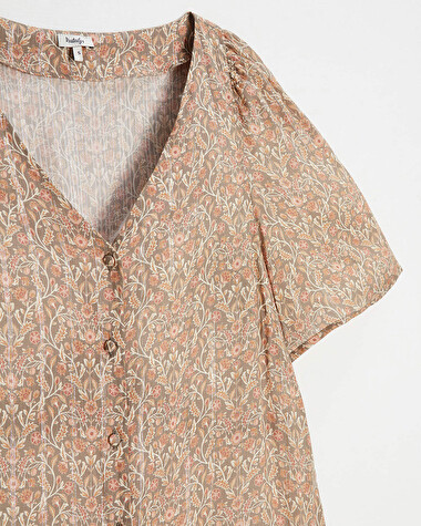 Short sleeve blouse Flower print  Natalys