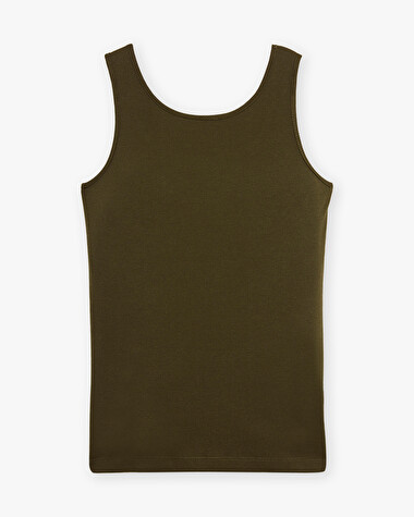 Khaki tank top Khaki color  Natalys