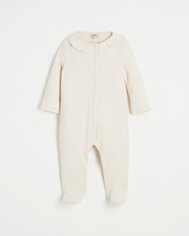 Openwork cotton sleepsuit Light pink color  Natalys