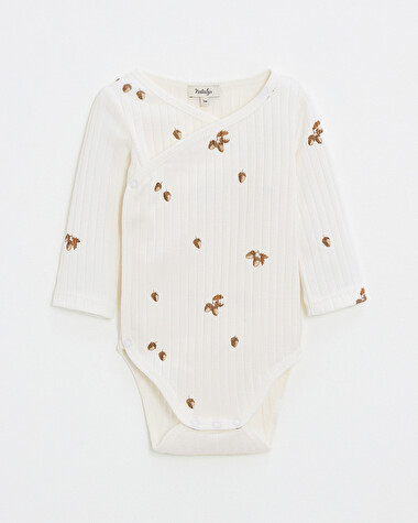 Long-sleeved crossover bodysuit Autumn print  Natalys