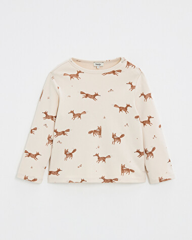 Printed long-sleeved t-shirt Fox print  Natalys