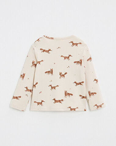 Printed long-sleeved t-shirt Fox print  Natalys