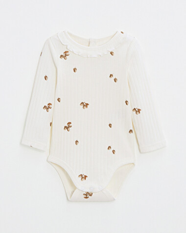 Printed long-sleeved bodysuit Autumn print  Natalys