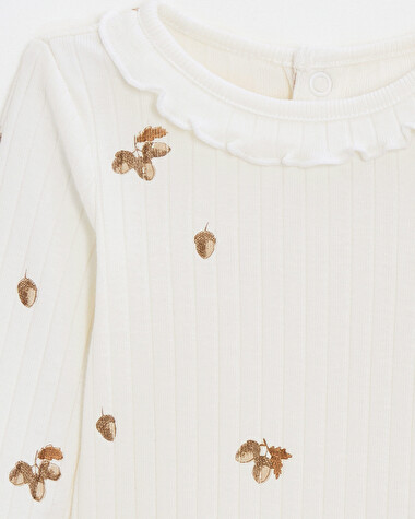 Printed long-sleeved bodysuit Autumn print  Natalys