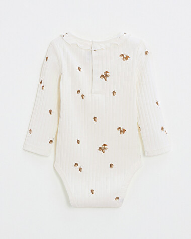 Printed long-sleeved bodysuit Autumn print  Natalys