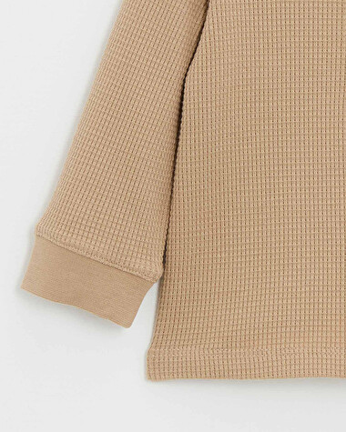 Embroidered long-sleeved t-shirt Caramel color  Natalys