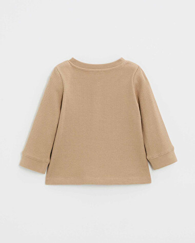 Embroidered long-sleeved t-shirt Caramel color  Natalys