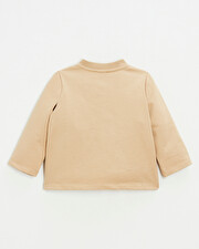 Embroidered fleece vest Camel color Natalys
