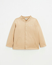 Embroidered fleece vest Camel color Natalys