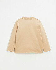 Embroidered fleece vest Camel color Natalys