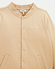 Embroidered fleece vest Camel color Natalys