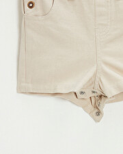 Short canvas overalls Beige color  Natalys