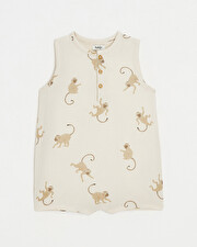 Cotton gauze jumpsuit Monkey print  Natalys